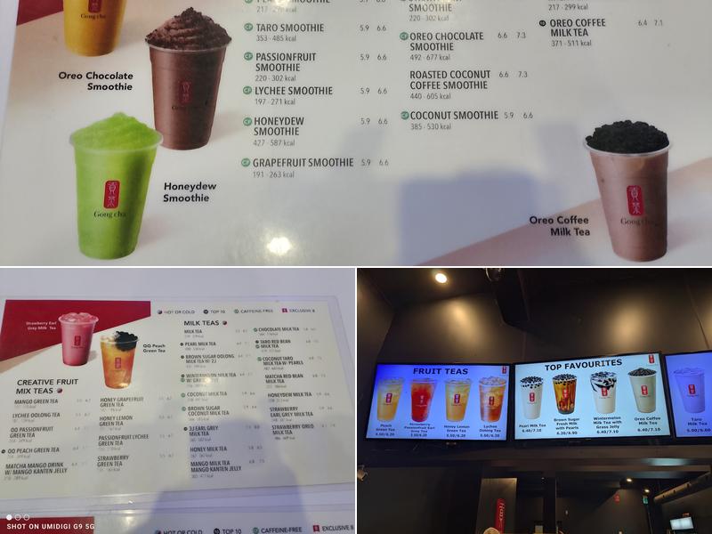 Gong cha Menu