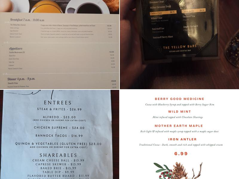 The Yellow Bars Menu