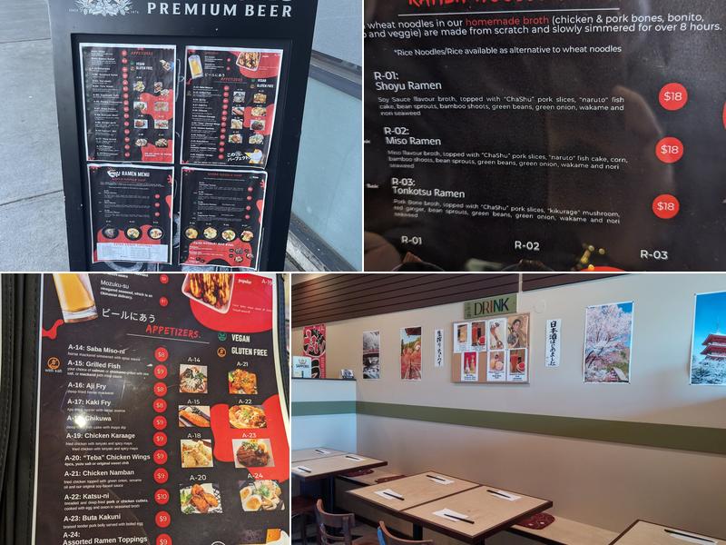 Wa-Ku North Ramen Izakaya Menu