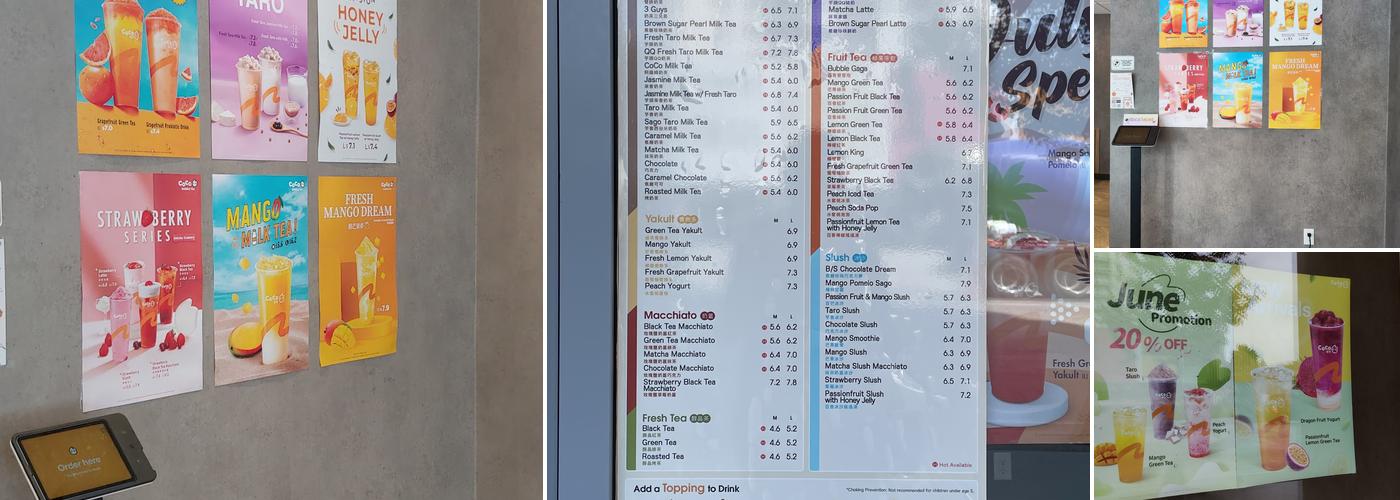 CoCo Bubble Tea（Joyce） Menu