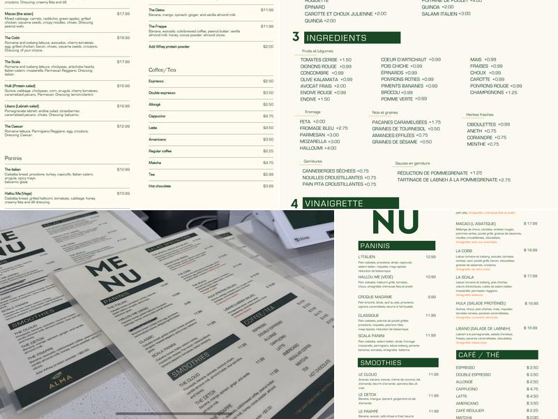 Alma Cafe Menu