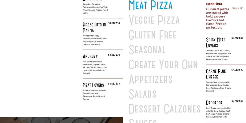 Bless'd Sips & Slices Menu