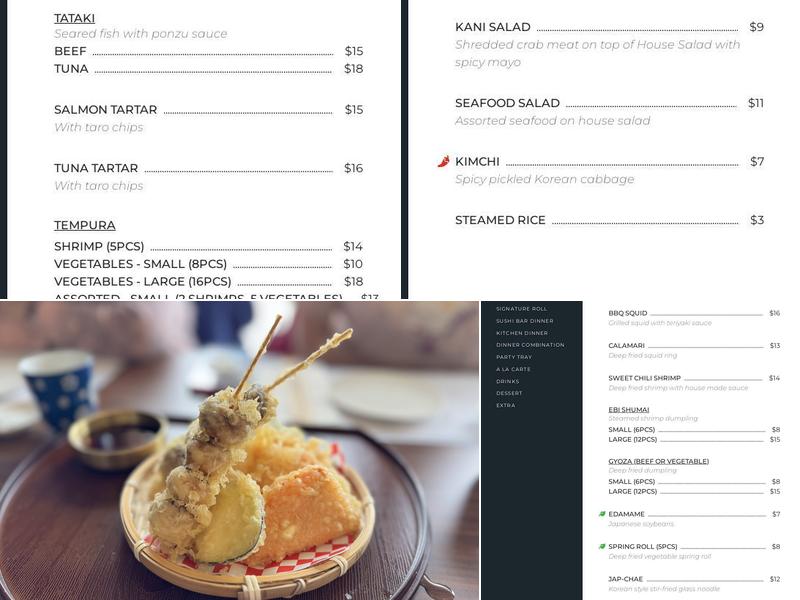 Sushiya Bloom Menu