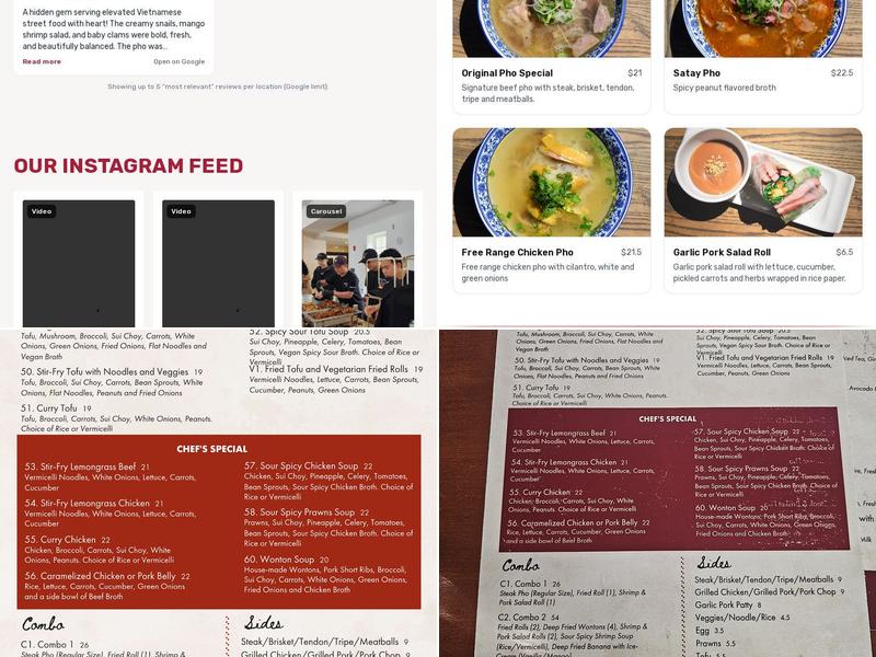 Original Pho Eatery - Downtown Victoria Menu