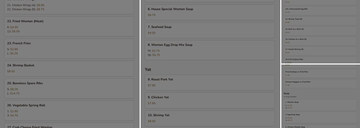 Chinese Country Menu