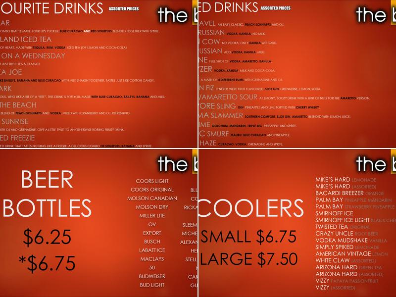The Bar Menu