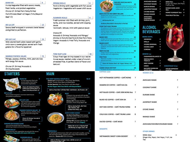 HA NOI VIET EATERY Menu