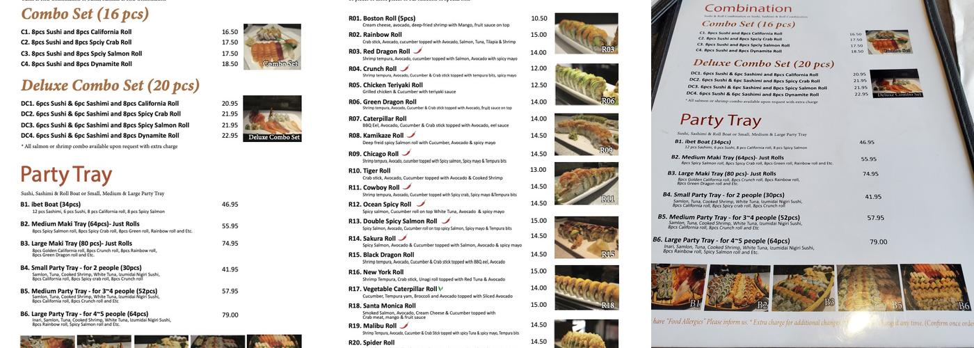 ibet Sushi Menu