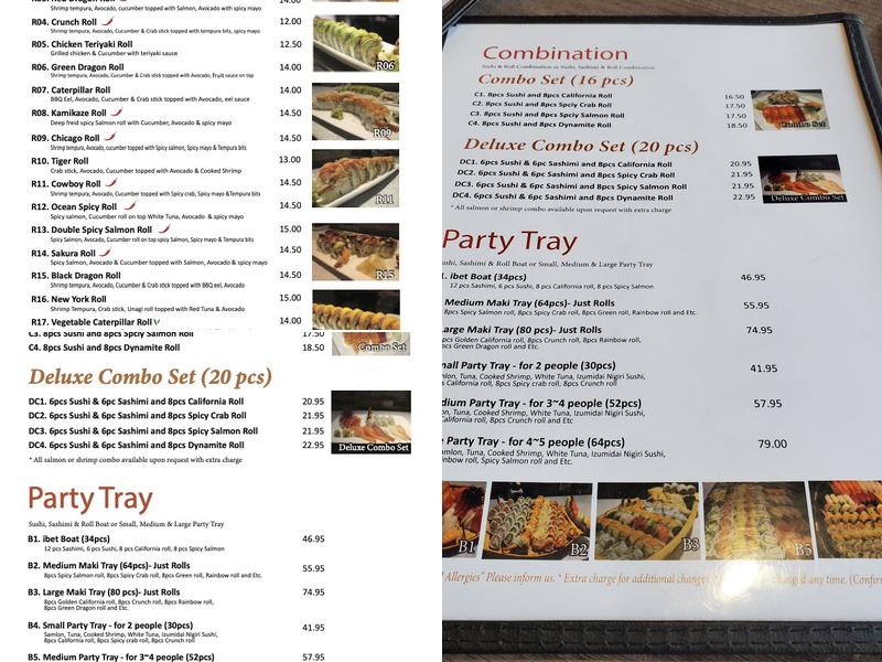 ibet Sushi Menu