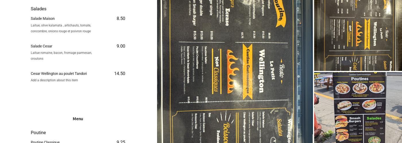 Le Petit Wellington Menu