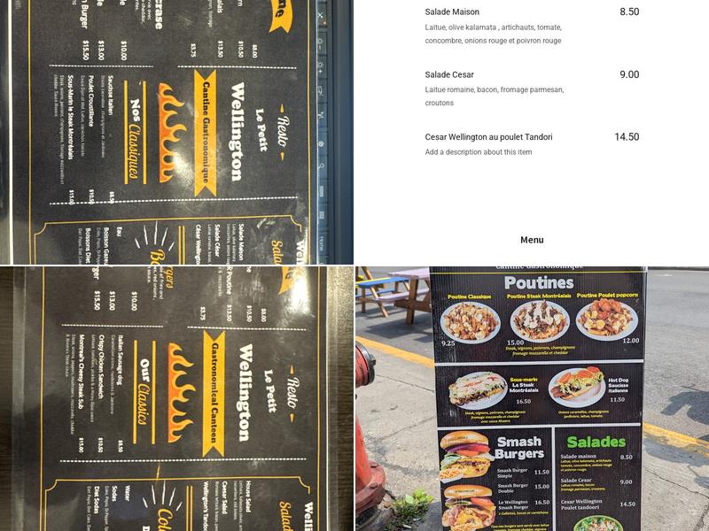 Le Petit Wellington Menu