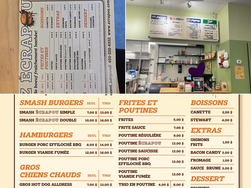 Chez Écrapou Menu