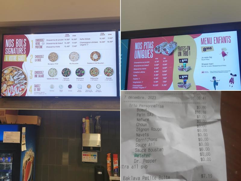 Restaurant Boustan Menu