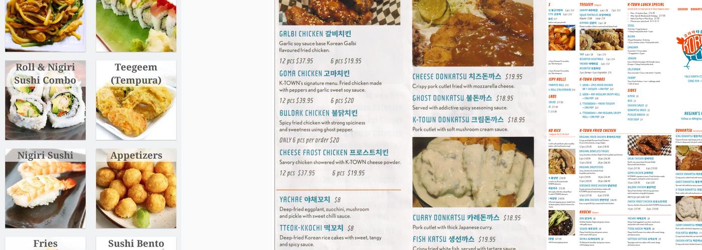 Koreatown Chicken, Donkatsu & more Menu
