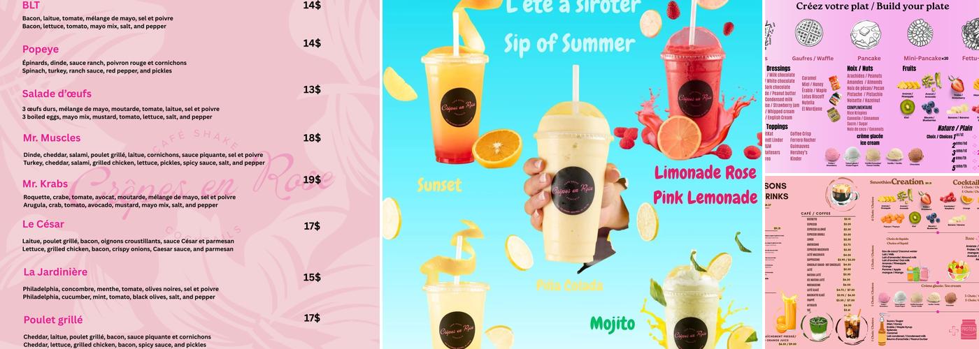 Crêpes en Rose Menu