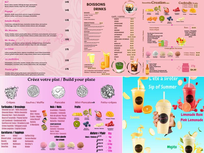 Crêpes en Rose Menu