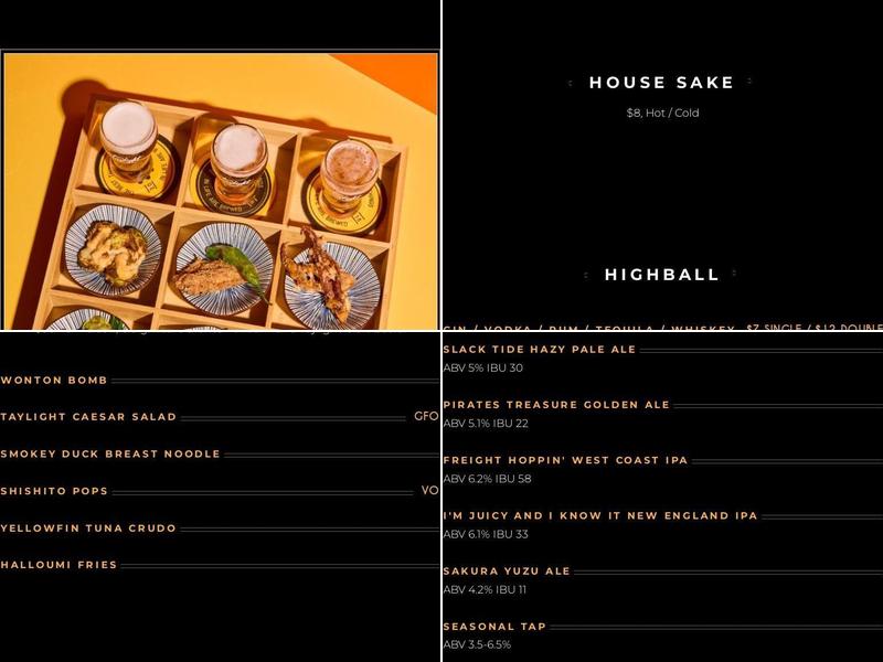 Taylight Local Craft Beer & Kitchen Menu