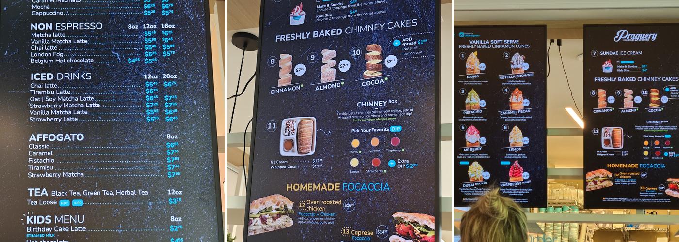 Praguery Café & Ice Cream Menu