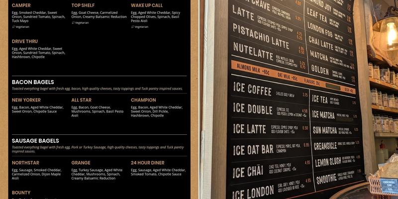 Tuck Shop Provisions Menu