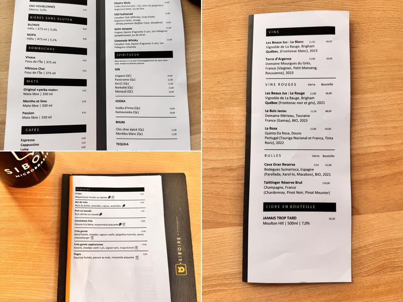 Siboire Notre-Dame Menu