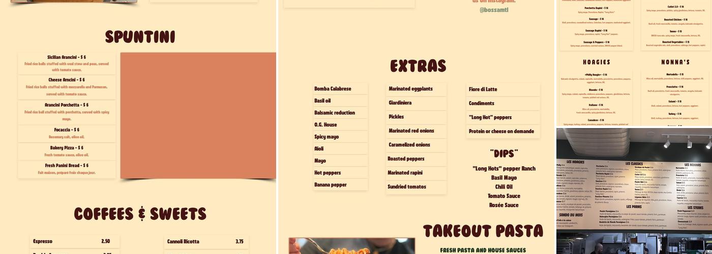 BOSSA Prêt à manger Menu