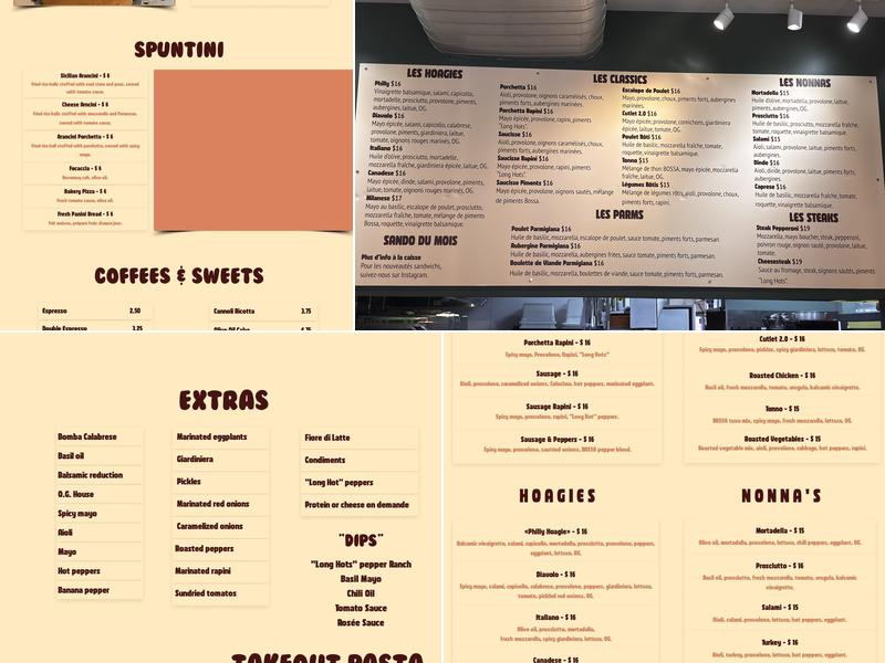 BOSSA Prêt à manger Menu