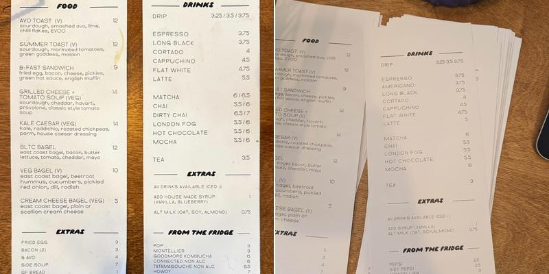 Cafe Byron Menu