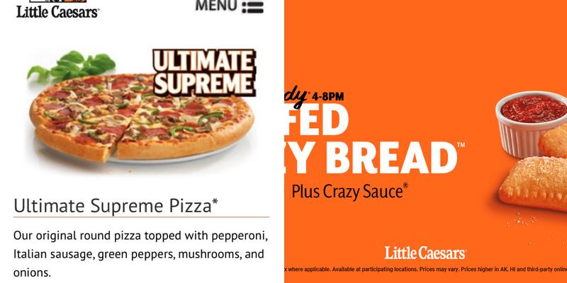 Little Caesars Pizza Menu