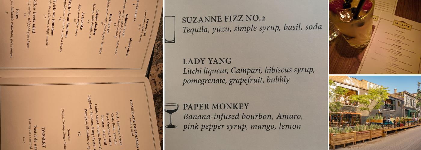 Bar Suzanne Menu