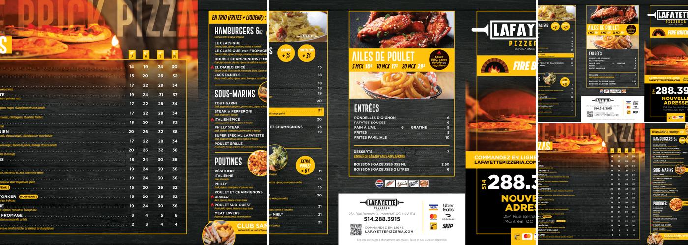 Lafayette Pizzeria Menu