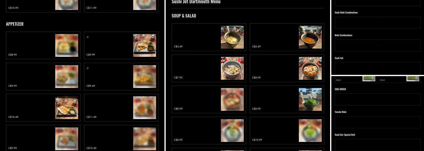 Sushi Jet (Dartmouth) Menu