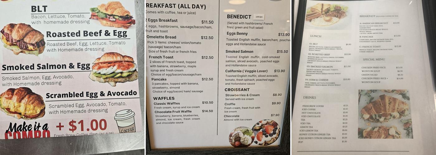 Picasso Bakery Menu