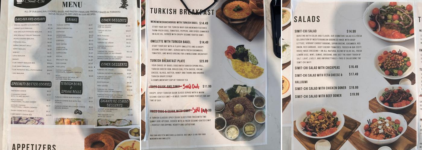 Simit-Chi | Cafe & Dessert Menu