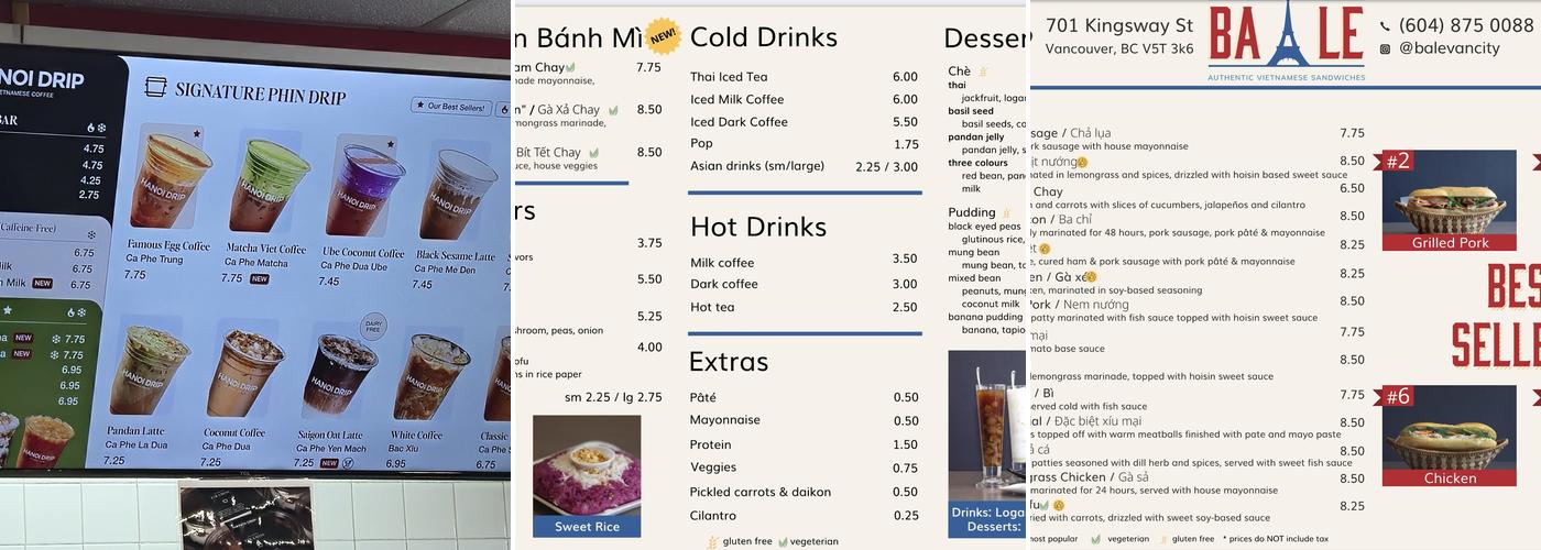 BALE Deli & Bakery (Richmond) Menu