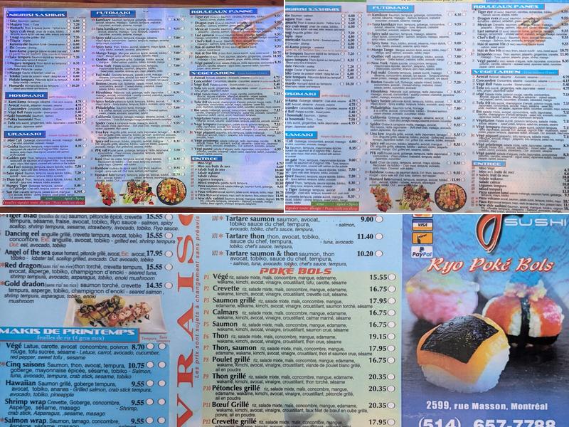 Sushi Ryo & Ryo Poké Bols Menu