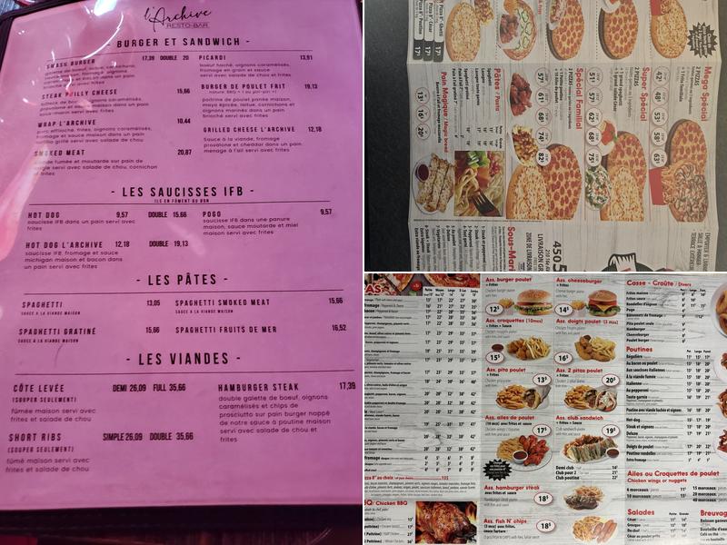 L'Archive Resto-Bar Menu