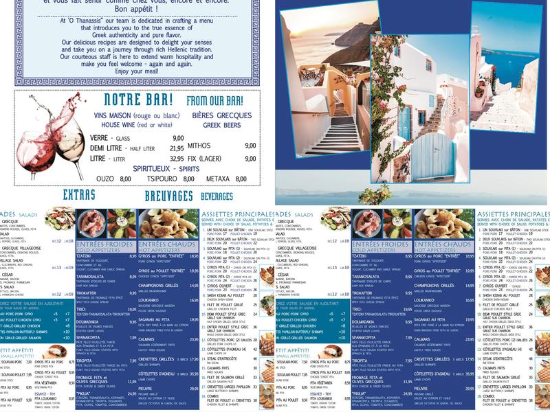 O Thanassis Grillades Grecques Menu