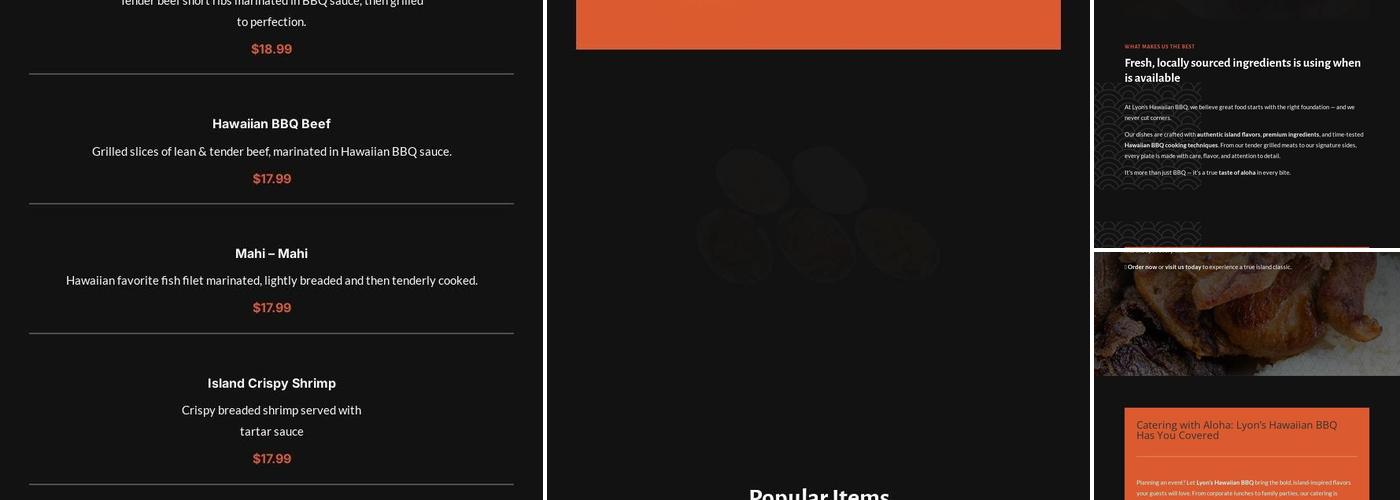 Lyon's Hawaiian BBQ Menu