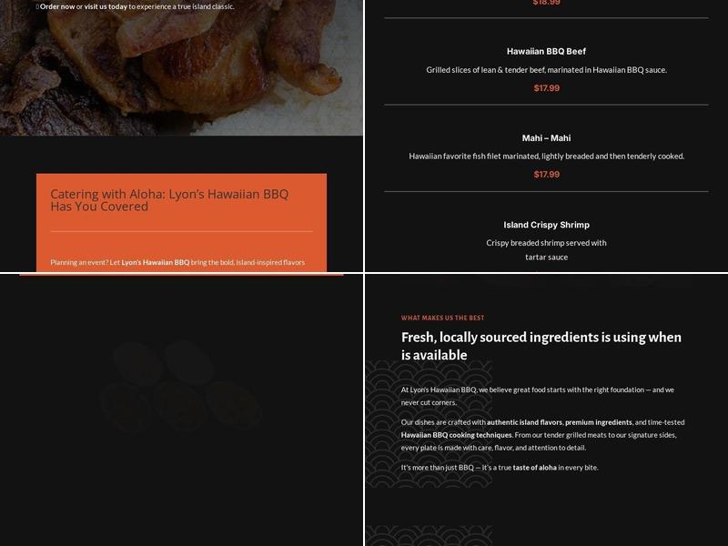 Lyon's Hawaiian BBQ Menu