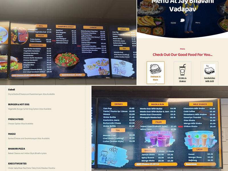 Jay Bhavani Vadapav Menu