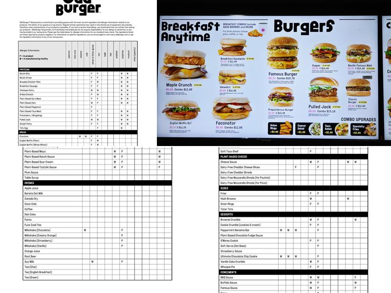 Odd Burger Menu