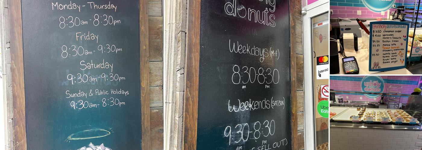 Unholy Donuts Menu