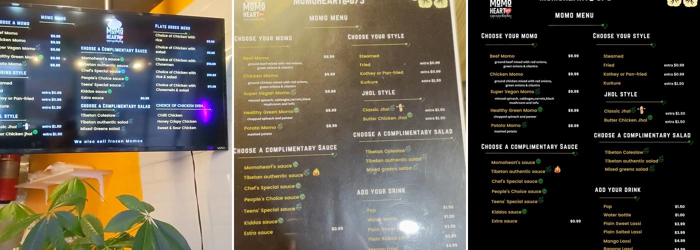 Momoheart Menu