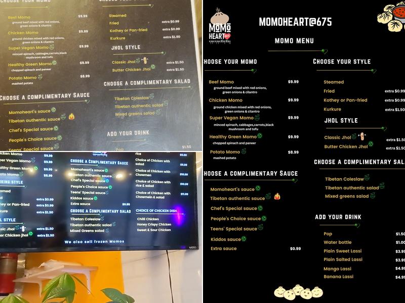 Momoheart Menu