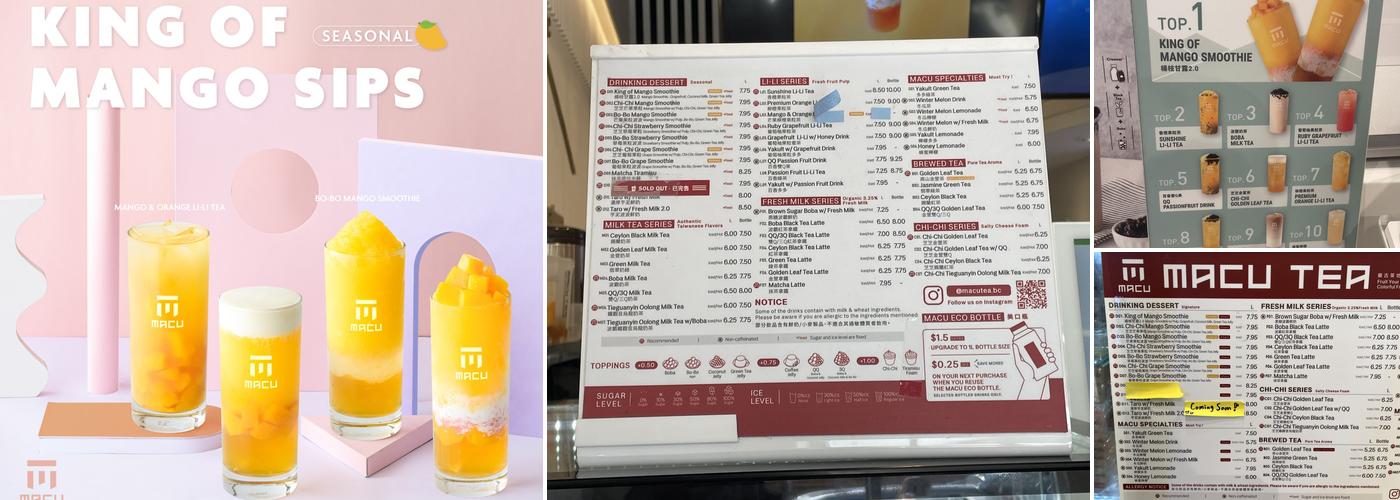 MACU TEA - Robson Menu