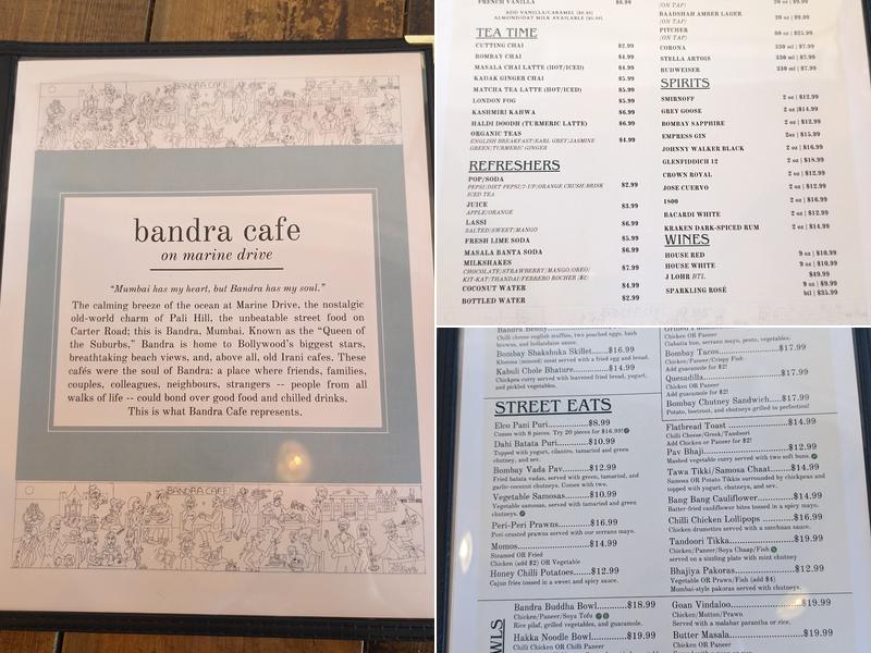 Bandra Cafe White Rock Menu