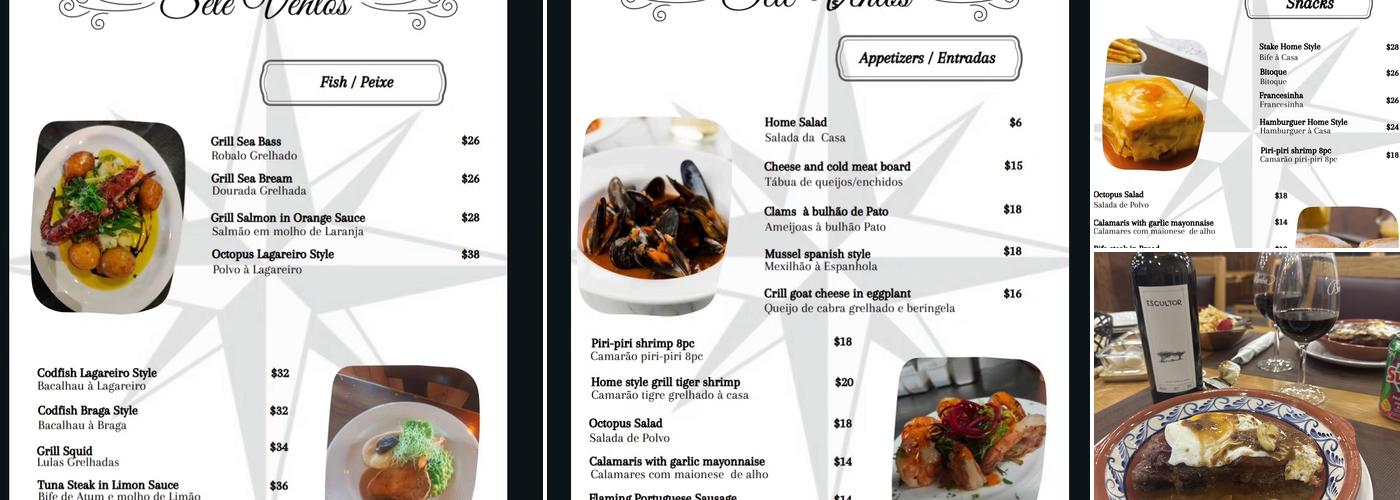 7 Ventos Restaurant Menu