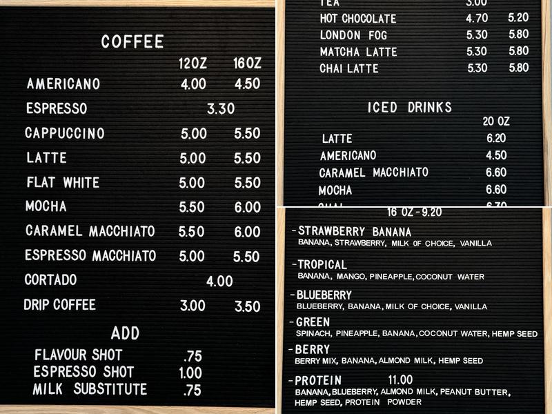 Impresso Cafe Menu