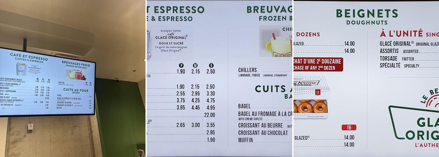 Krispy Kreme Café Menu