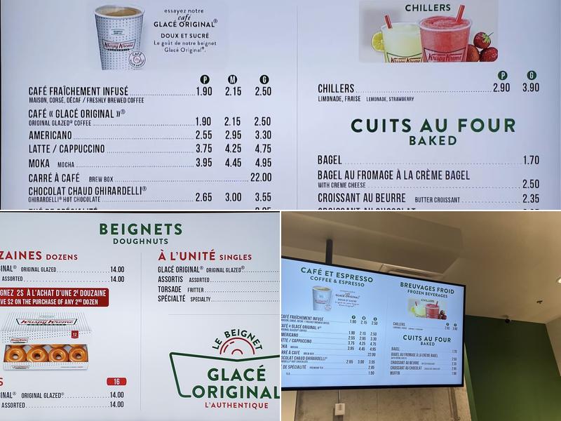 Krispy Kreme Café Menu